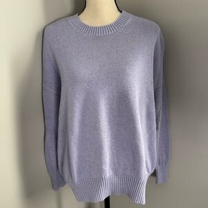 Minnie Rose Women's Medium Light Purple Cotton Cashmere Sweater EUC